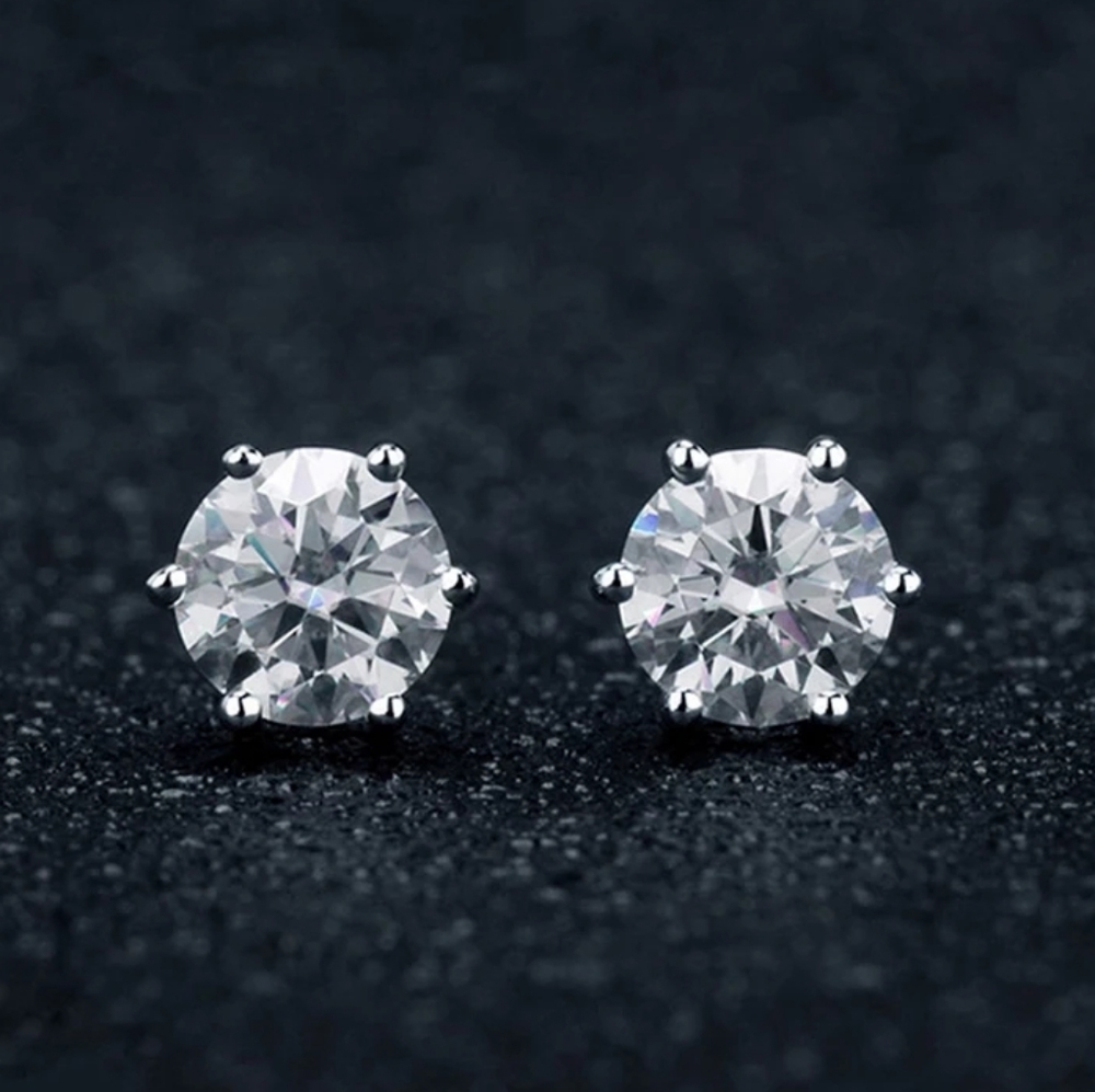 New Simple Round Diamond Earrings